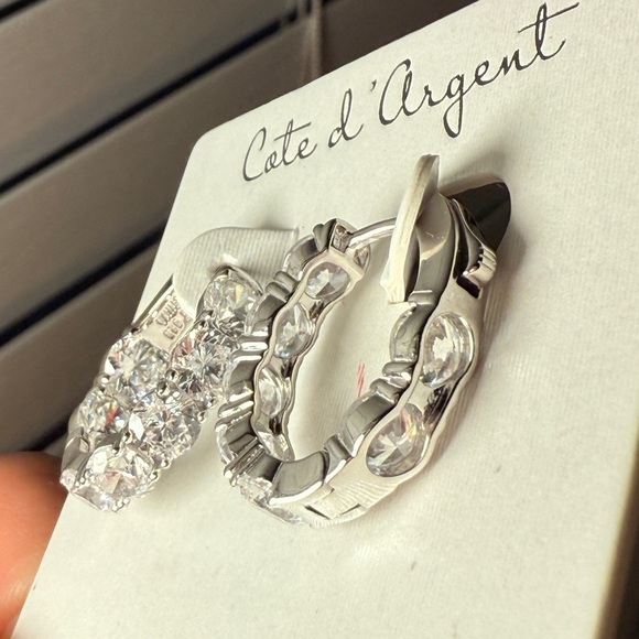 Silver Hoop Earrings - Picture 5 of 8